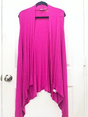 New! Plus Size Sleeveless MAGENTA Drape Vest Sizes L